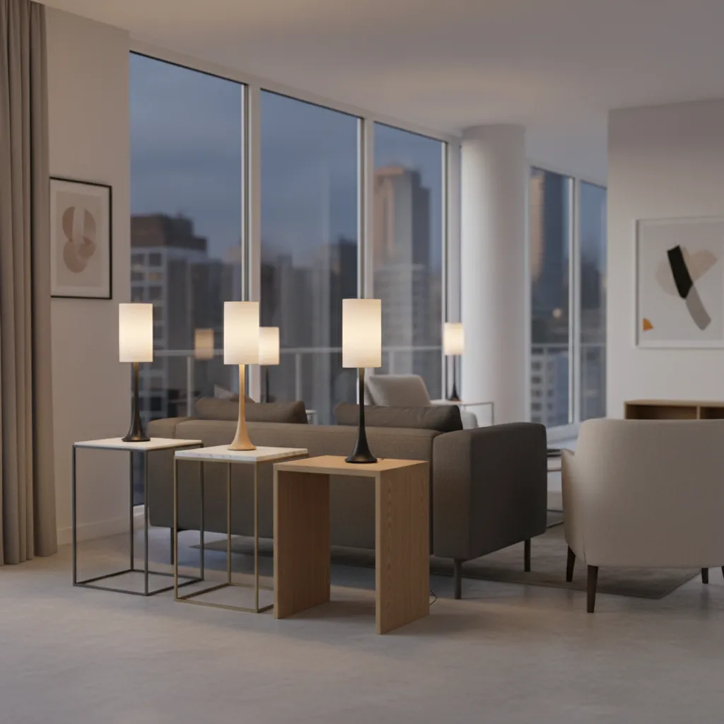 slim vertical lamps suitable for narrow tables