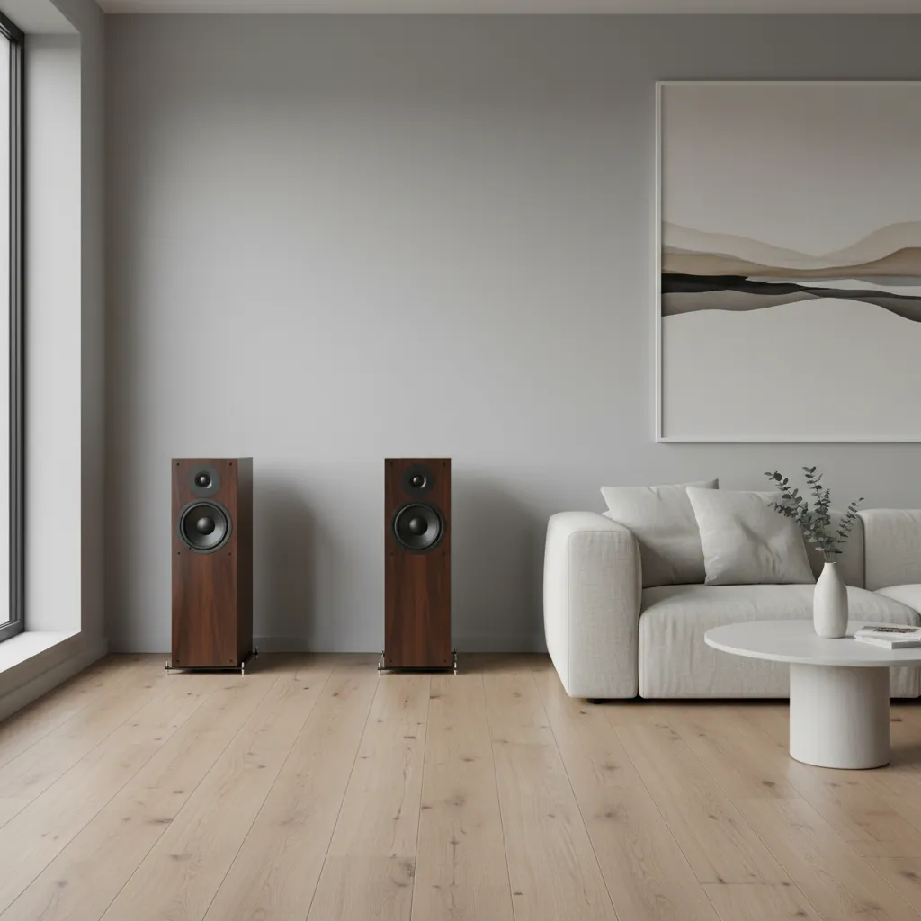speakers positioned away from the wall for better sound