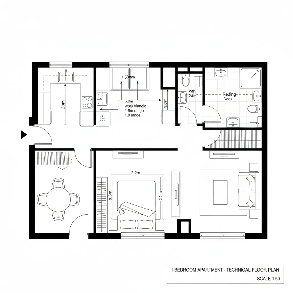 Split Axis Bedroom + Hybrid Kitchen