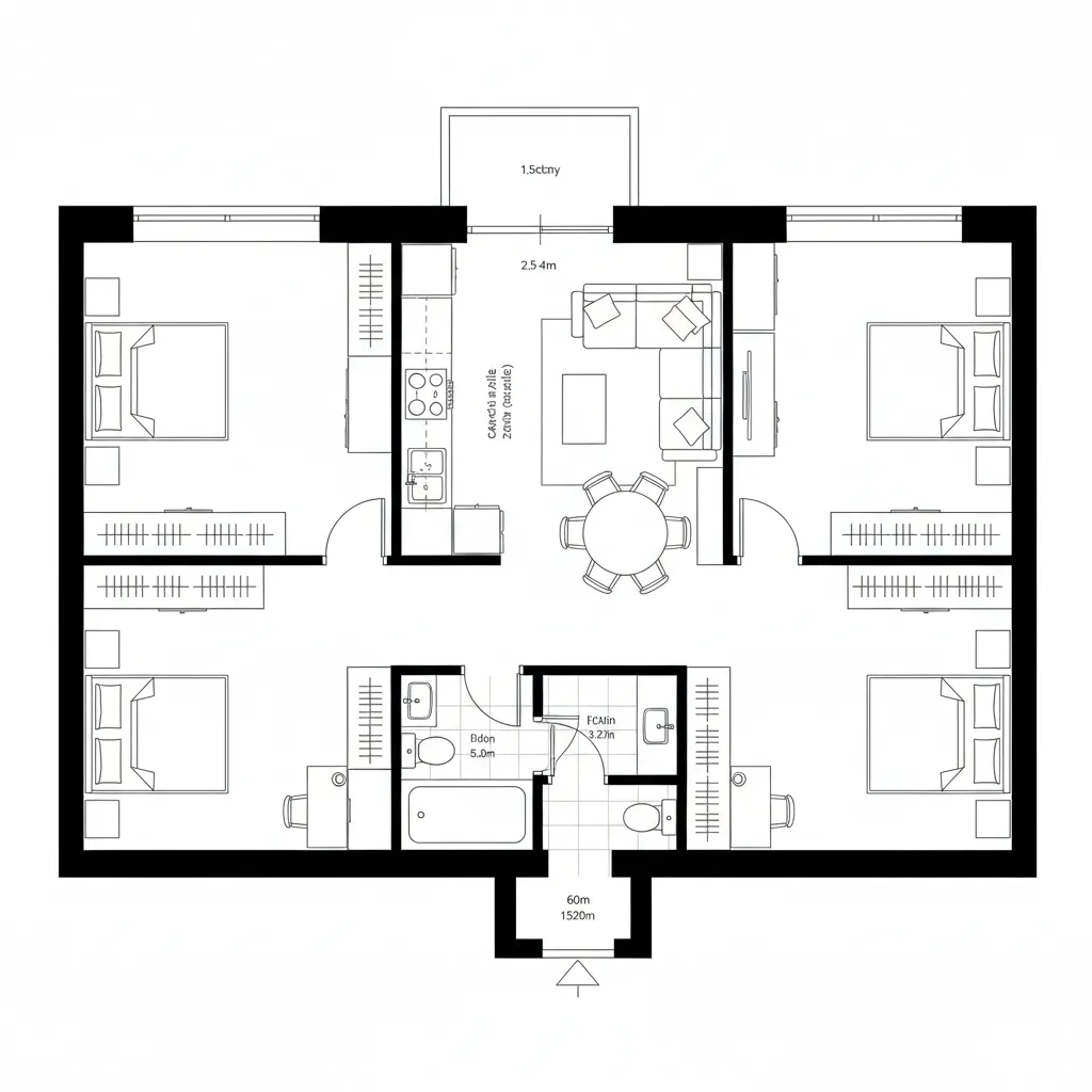 Split-Core Axis with Quiet Peripheral Rooms