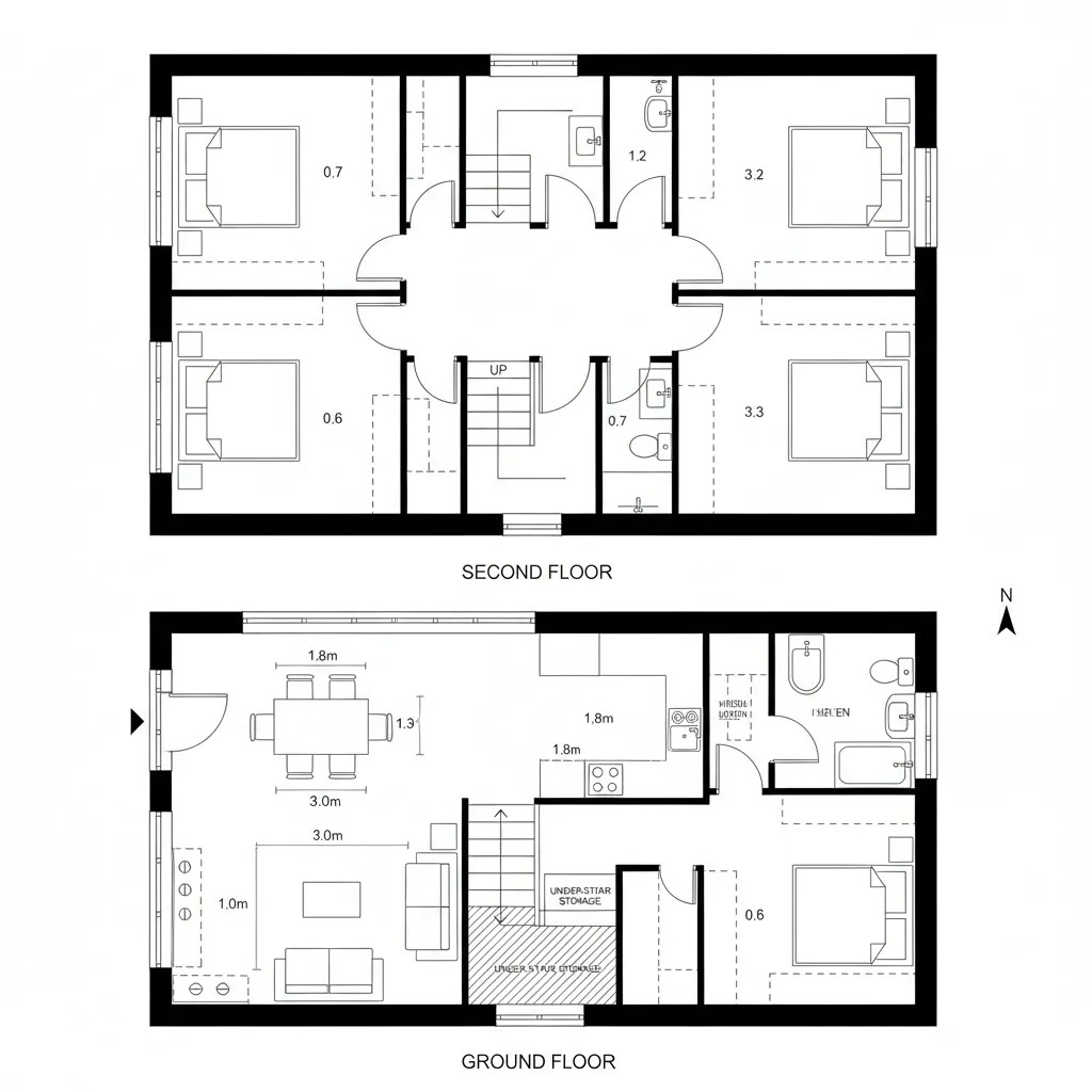 Split-Core Stair with Layered Public/Private