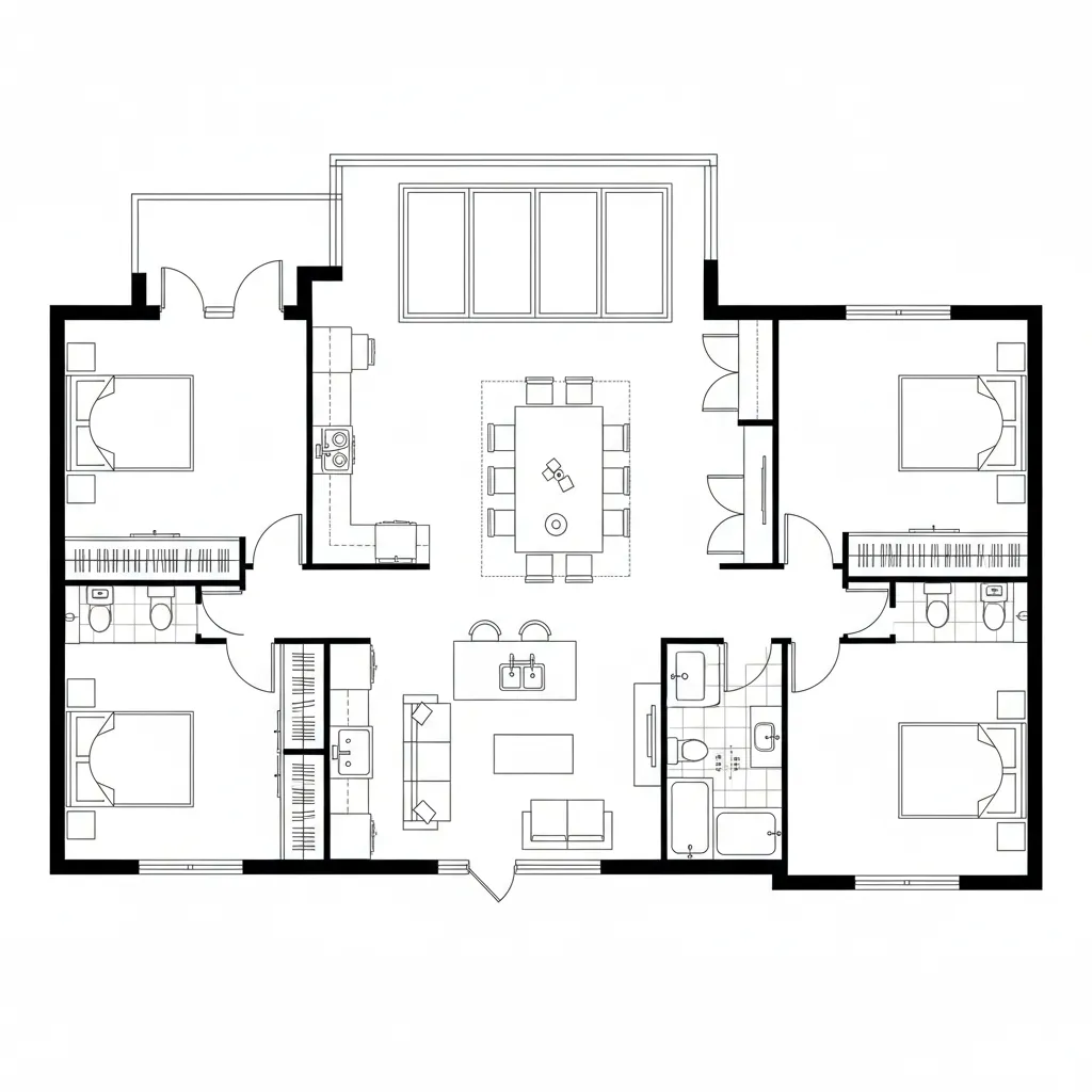 Split-Core Spine with Quiet Wing
