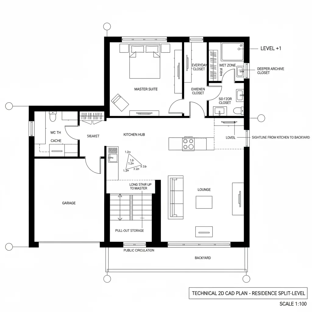 Split-Level Social Below, Master as Quiet Node