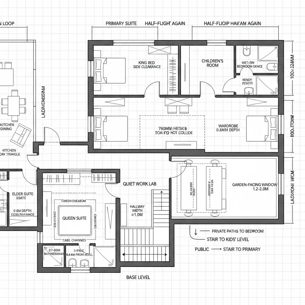 Split-Level Private Wing + Work Lab