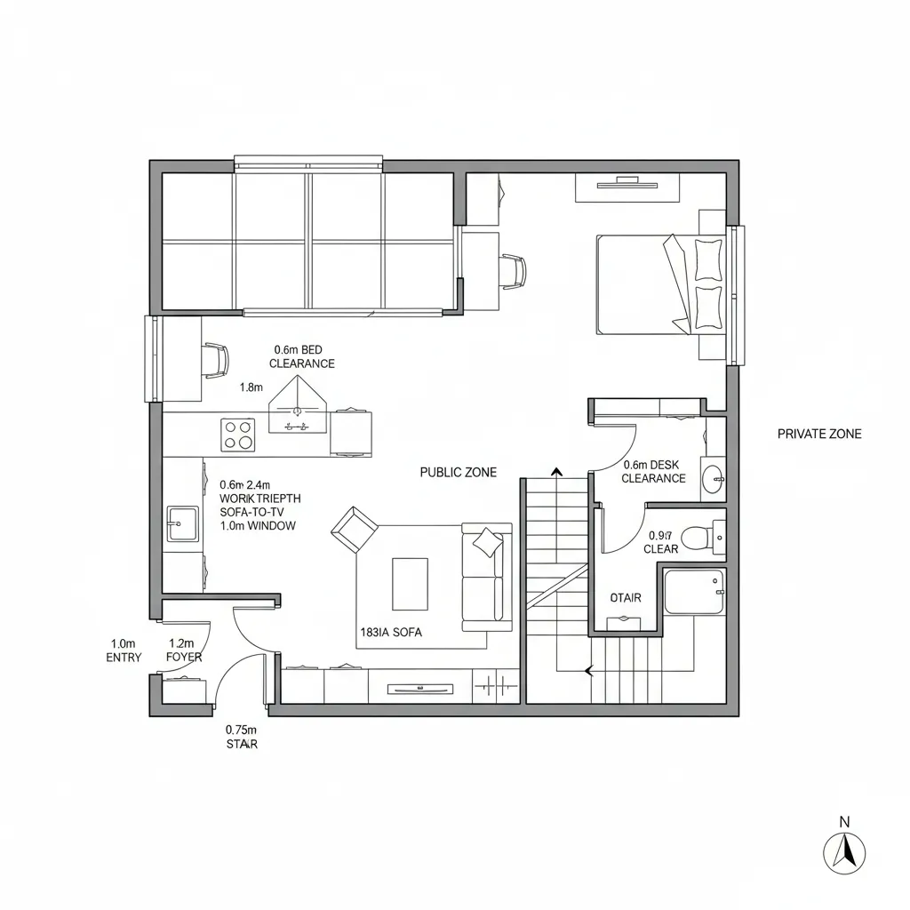 “Split-Level Spine” Mezzanine Studio