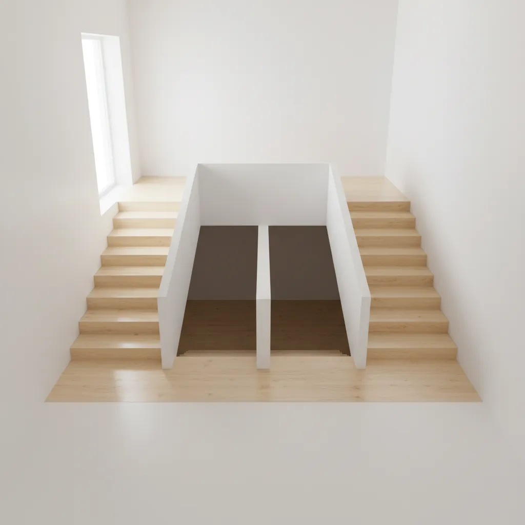 sơ đồ bố trí cầu thang nhà lệch tầng