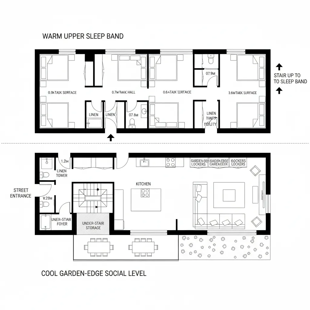 Split-Level Thermal Band with Garden Edge