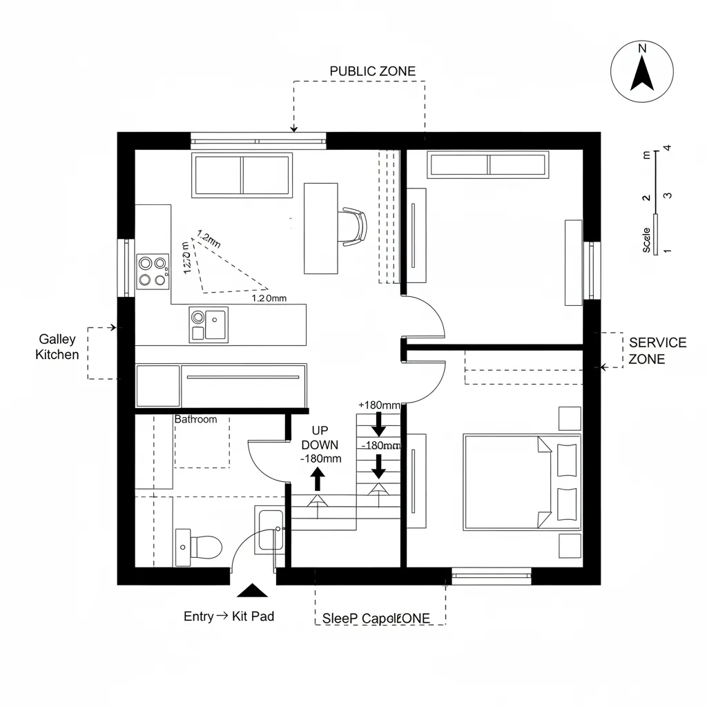 Split-Level Capsule with Work Bay