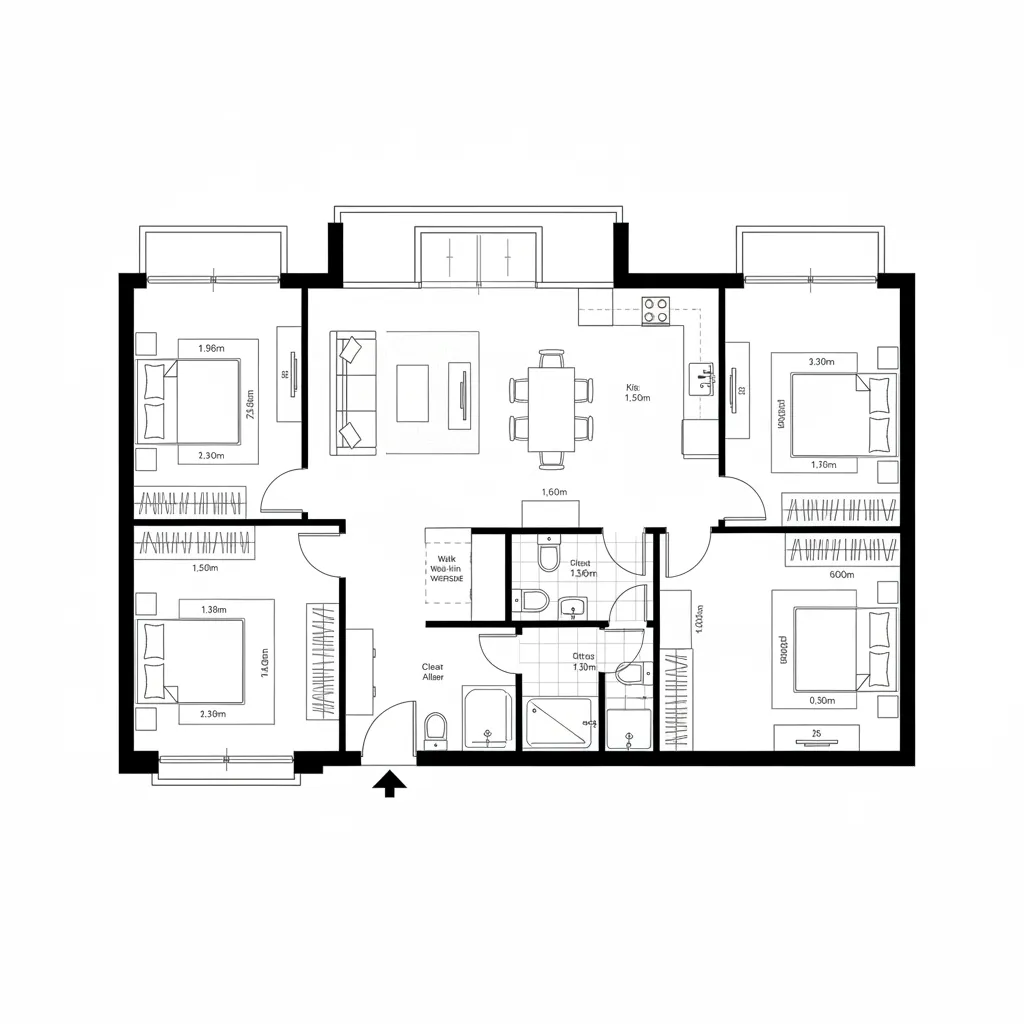 Split Master Suite + Dual Secondary Rooms