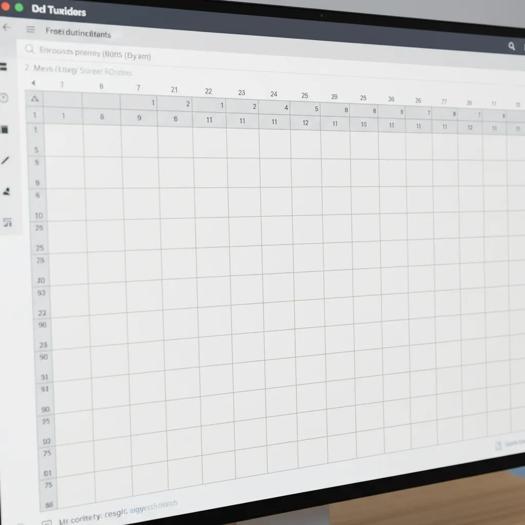 Spreadsheet floor plan grid with inconsistent column widths causing scaling issues