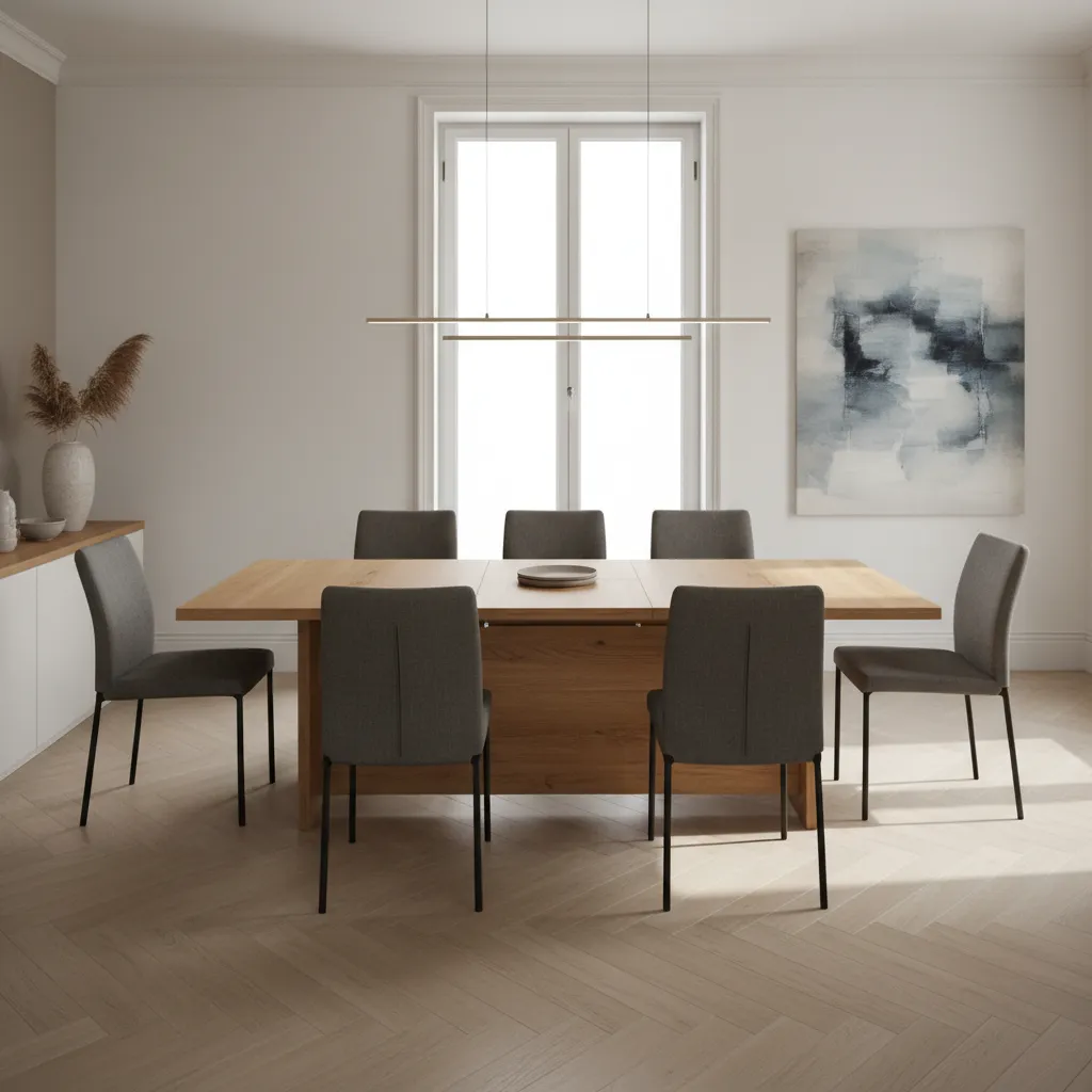 How to Optimize Dining Room Layout Around a Square Expandable Table