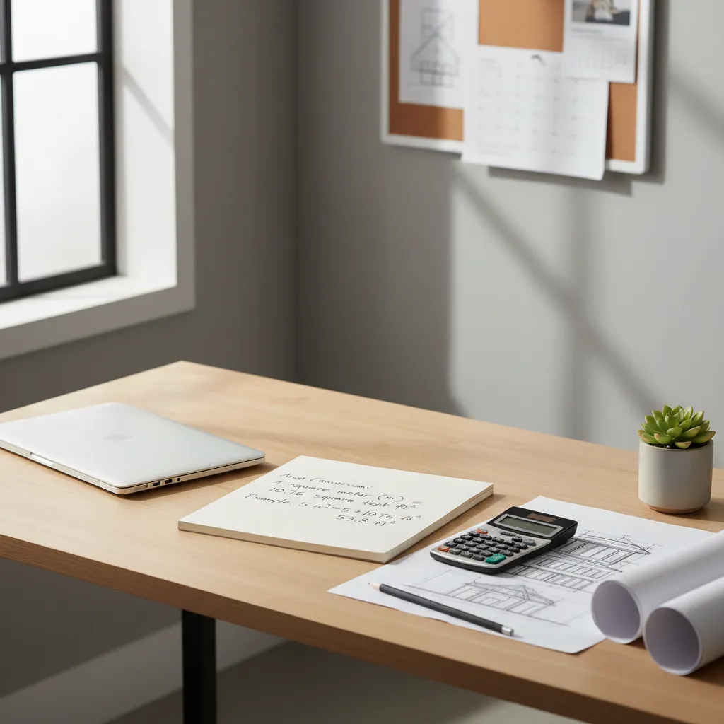 calculation example showing 1600 square feet converted into square yards