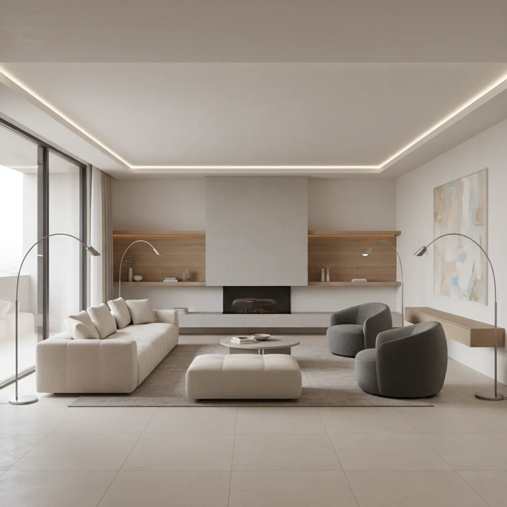 square living room layout planning diagram with seating zones and walkways