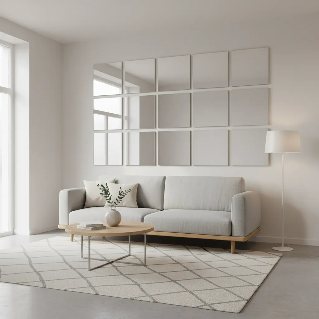 Using Square Mirror Arrangements to Brighten Small Rooms