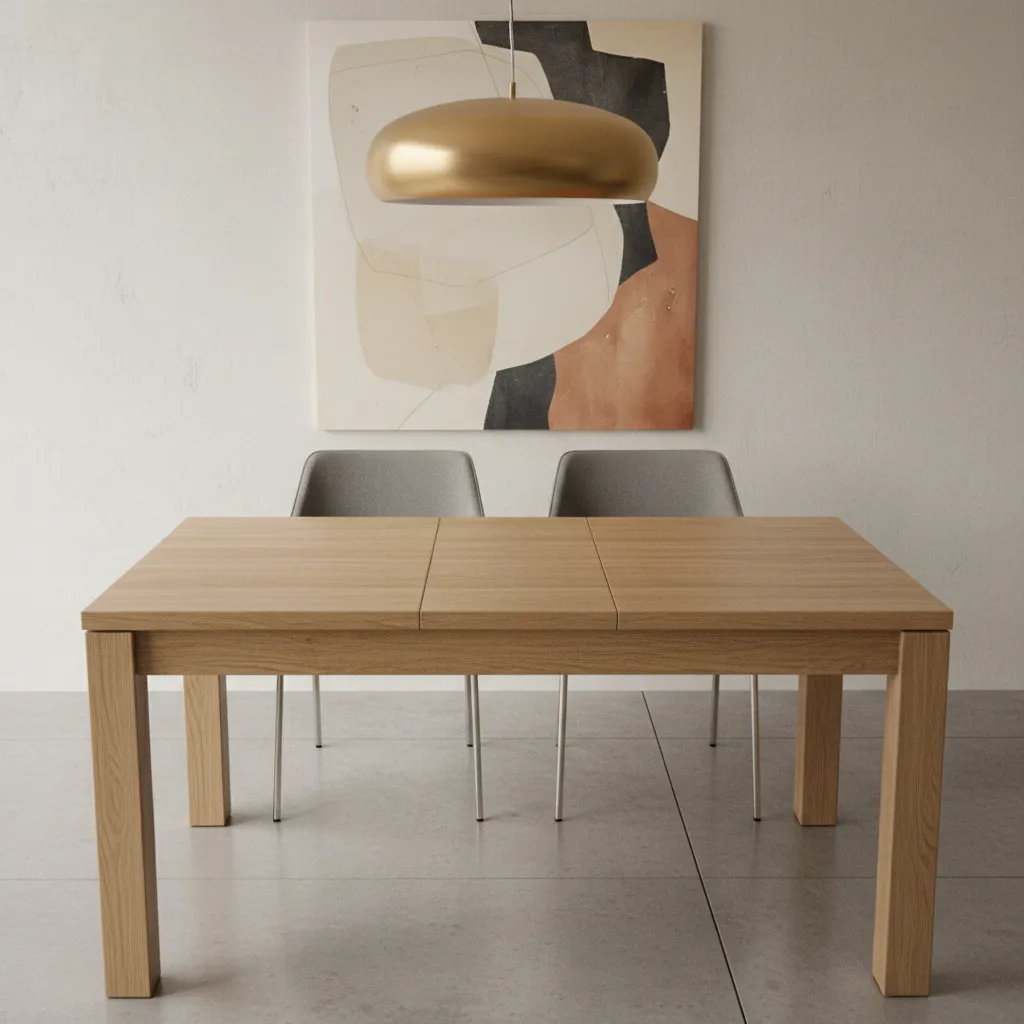 misaligned square dining table leaf extension showing uneven surface