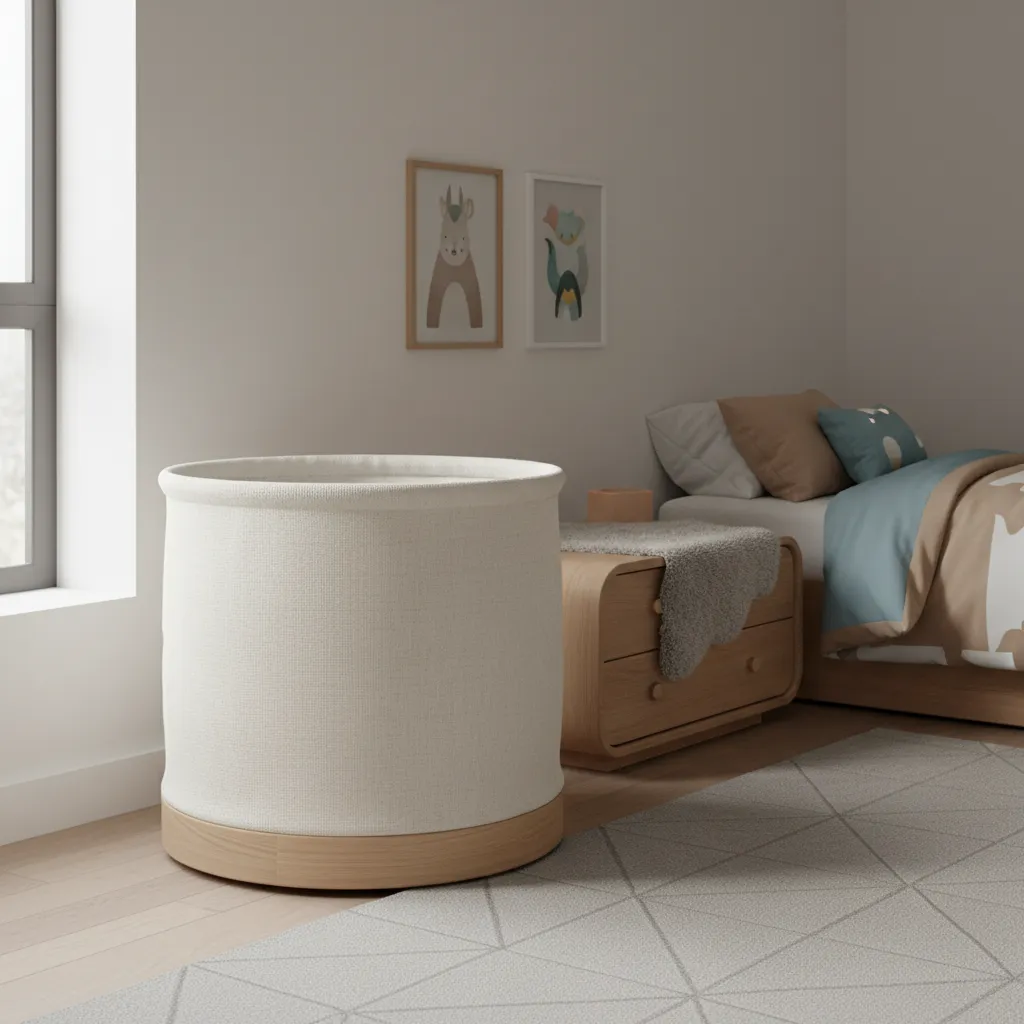 wide stable fabric laundry basket designed for kids rooms