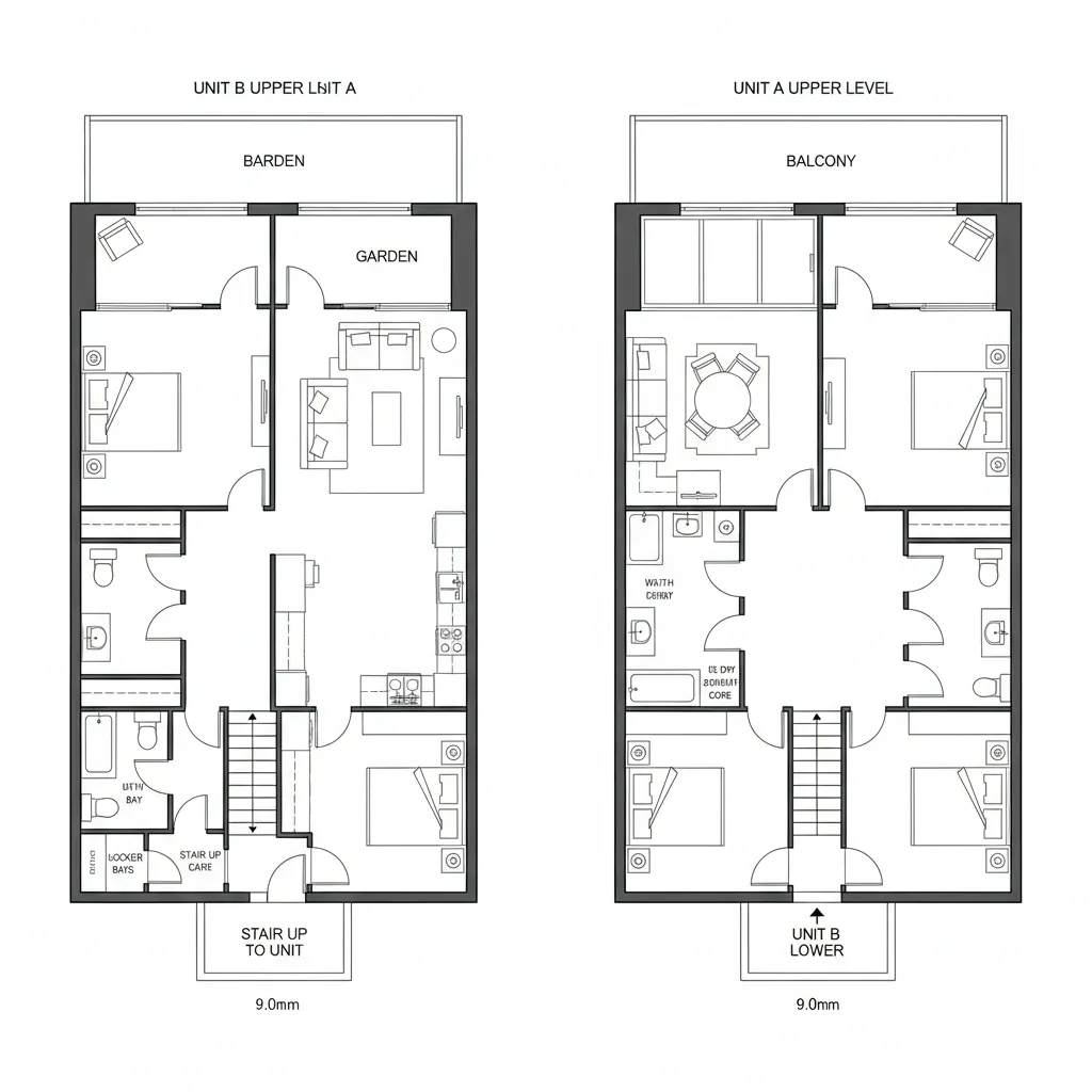 Stacked Duplex with Split Entry
