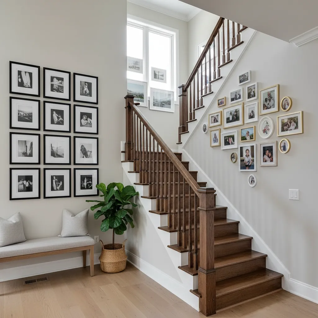 Staircase Gallery Wall Layouts Compared: Grid vs Diagonal vs Organic
