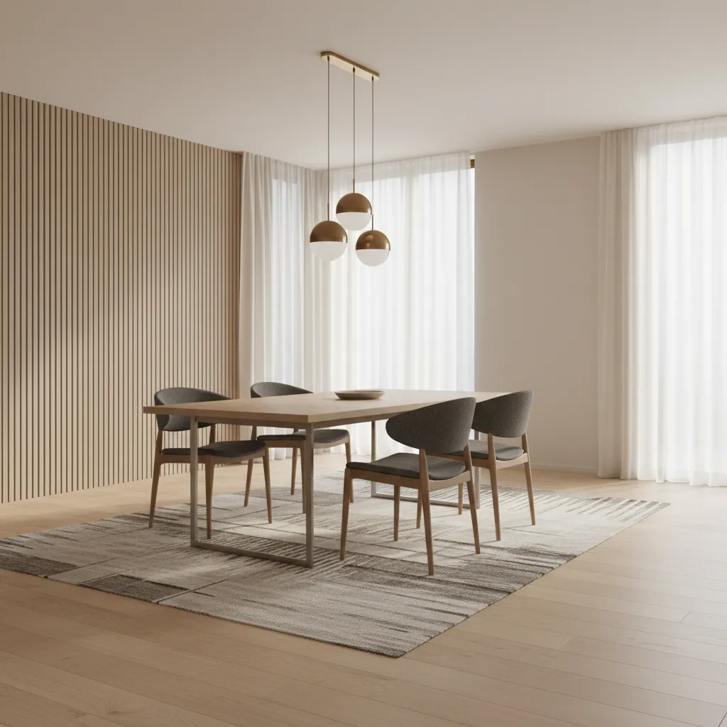 Standard dining table showing larger width and clearance space requirements