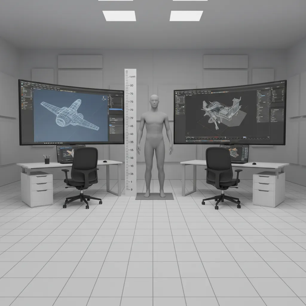Standard Human Scale Systems in Major 3D Software