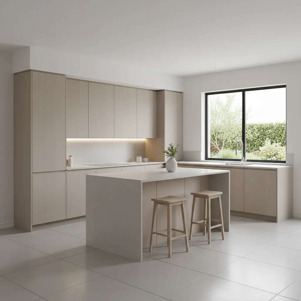 Kitchen layout demonstrating base cabinets and wall cabinets in standard sizes