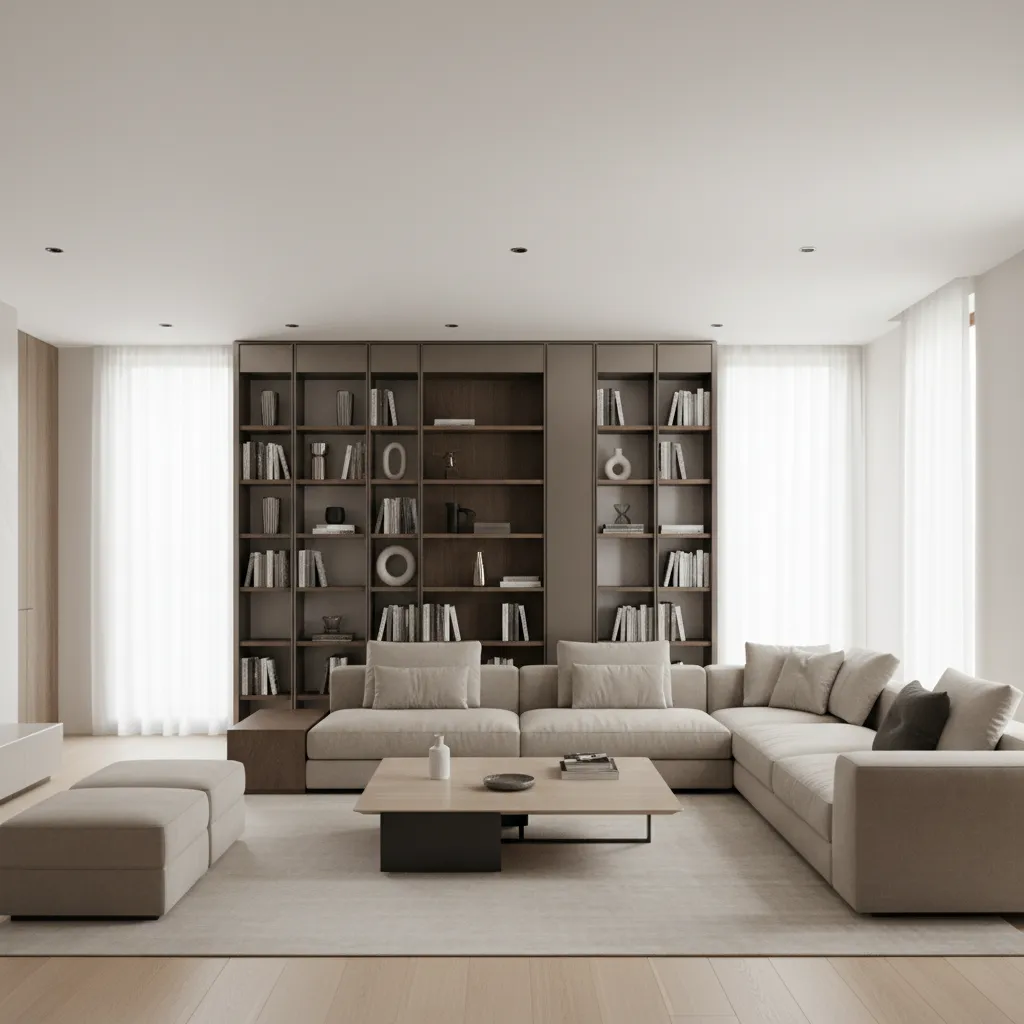 Interior visualization showing an 8 to 9 foot ceiling height in a typical residential living room