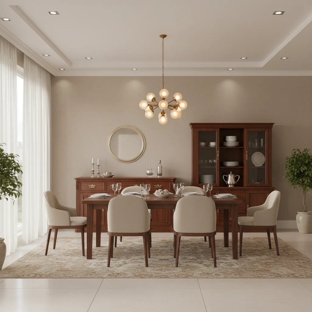 Traditional deep sideboard in a spacious dining room