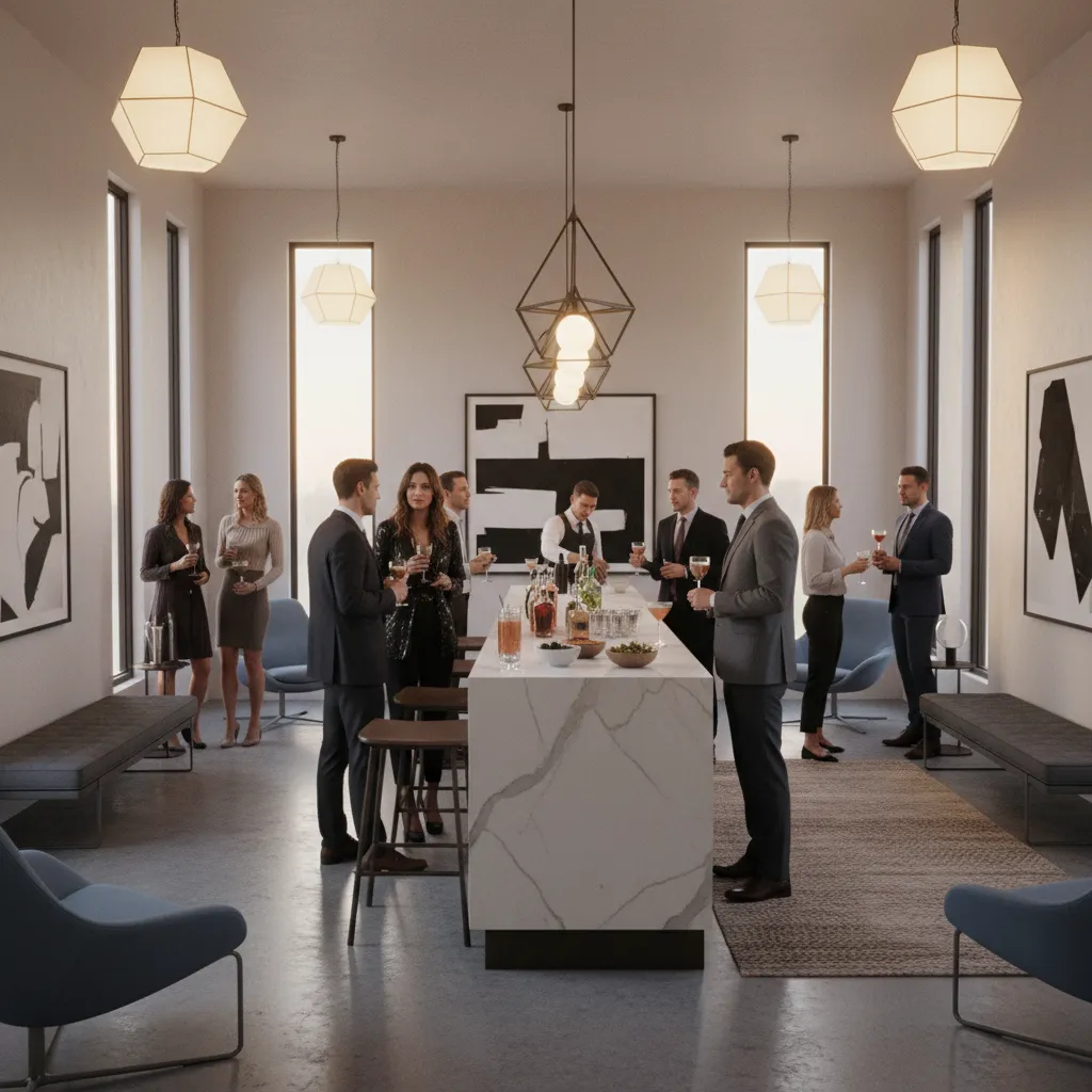 Standing mingling layout for a small house party