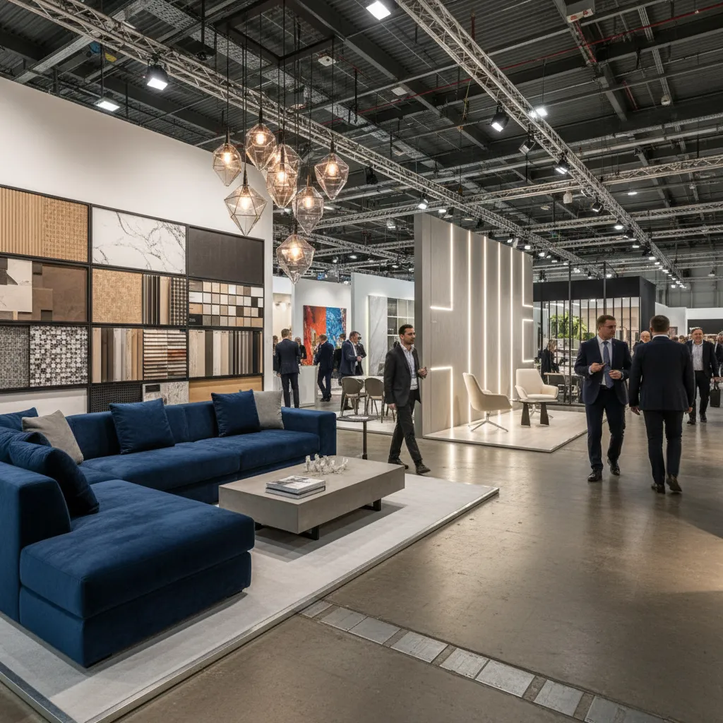 Stands de mobiliario y diseño interior en una feria profesional