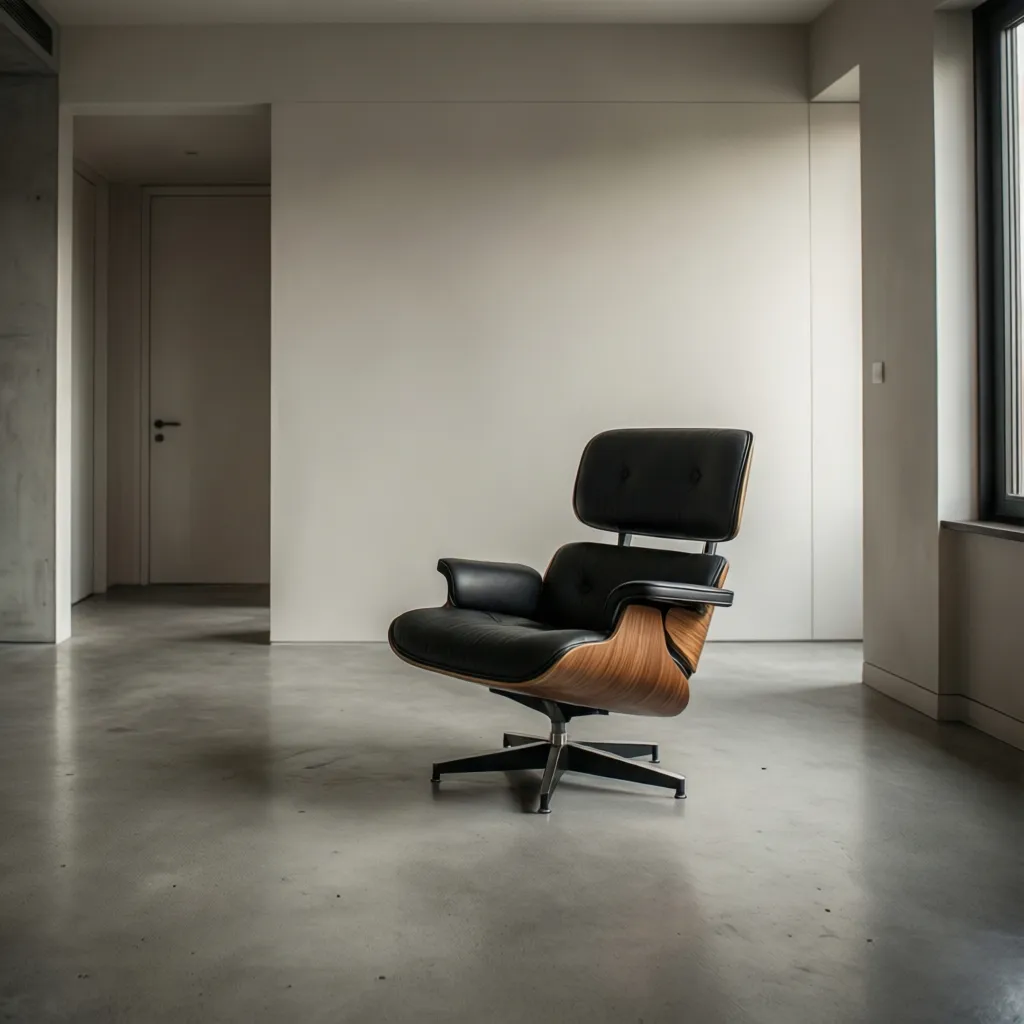 Interior minimalista con una pieza de mobiliario protagonista