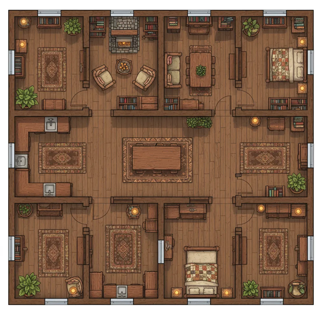 Planificación del diseño interior de una casa inspirada en Stardew Valley