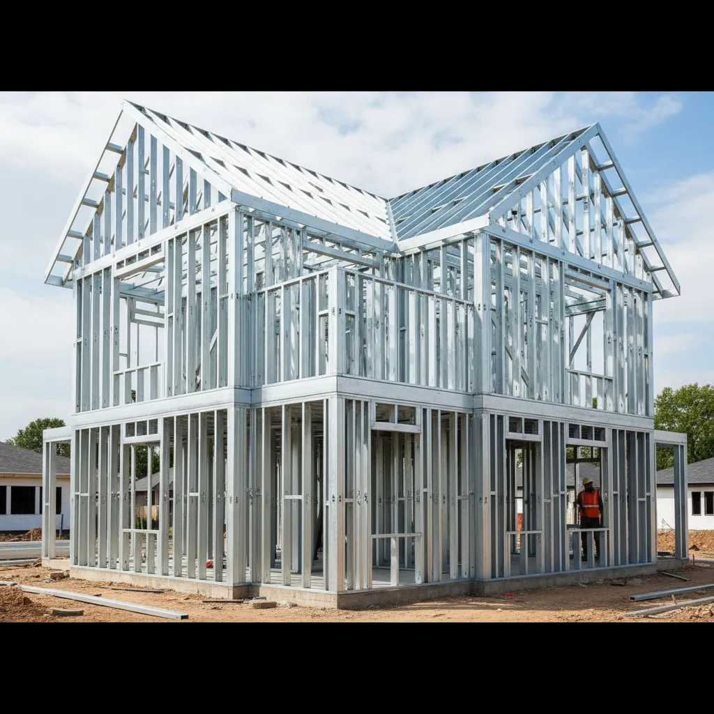 Sistema steel framing utilizado en una vivienda
