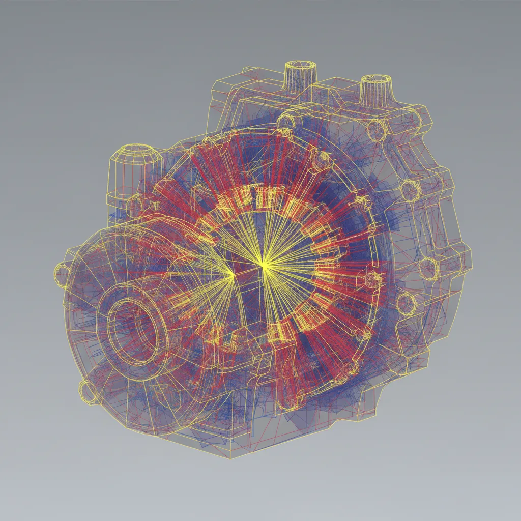 wireframe STL model showing overlapping mesh geometry problems