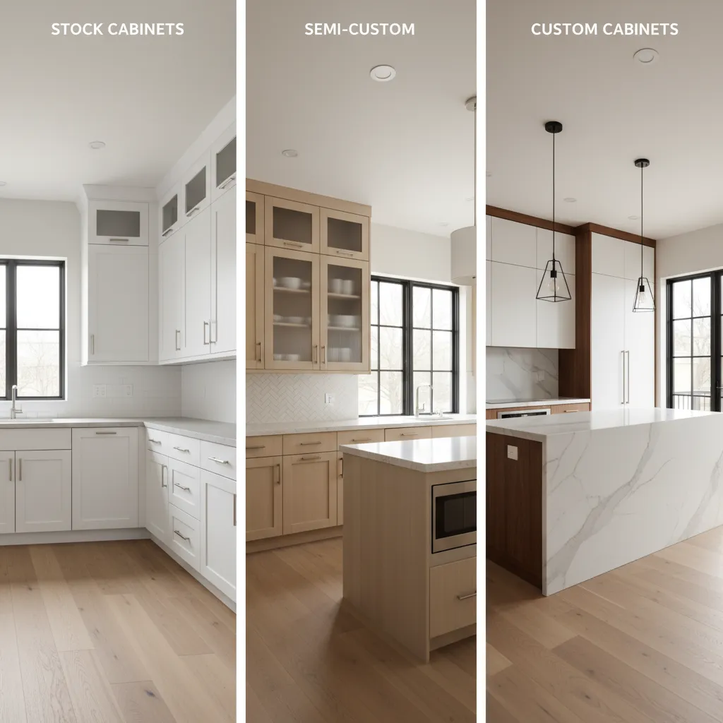 Stock vs Semi-Custom vs Custom Kitchen Cabinets: Cost and Value Comparison