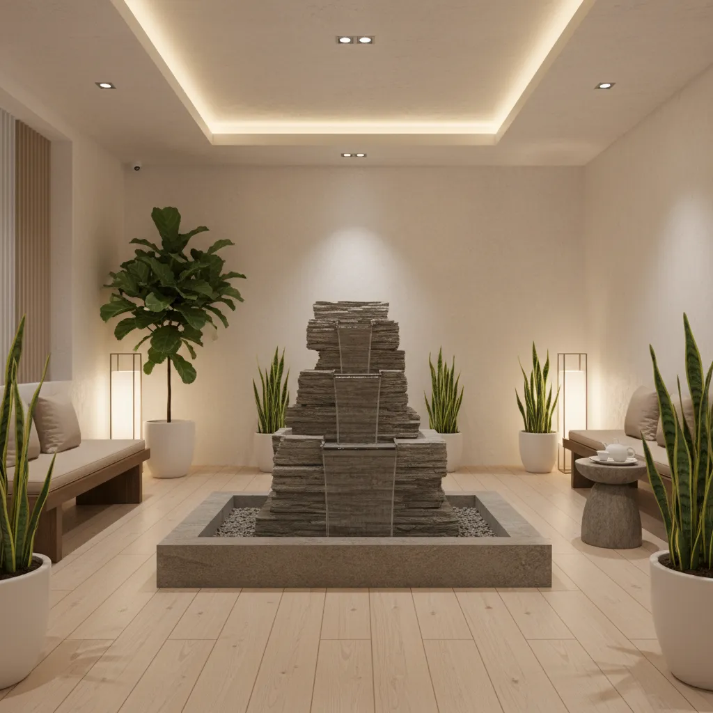 Fuente zen de piedra para interior
