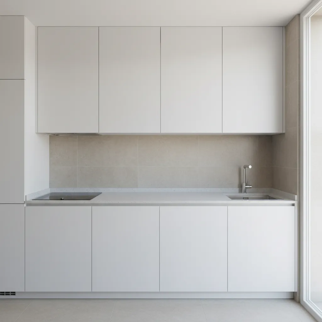 kitchen counter showing clear separation between stove and sink to balance fire and water elements