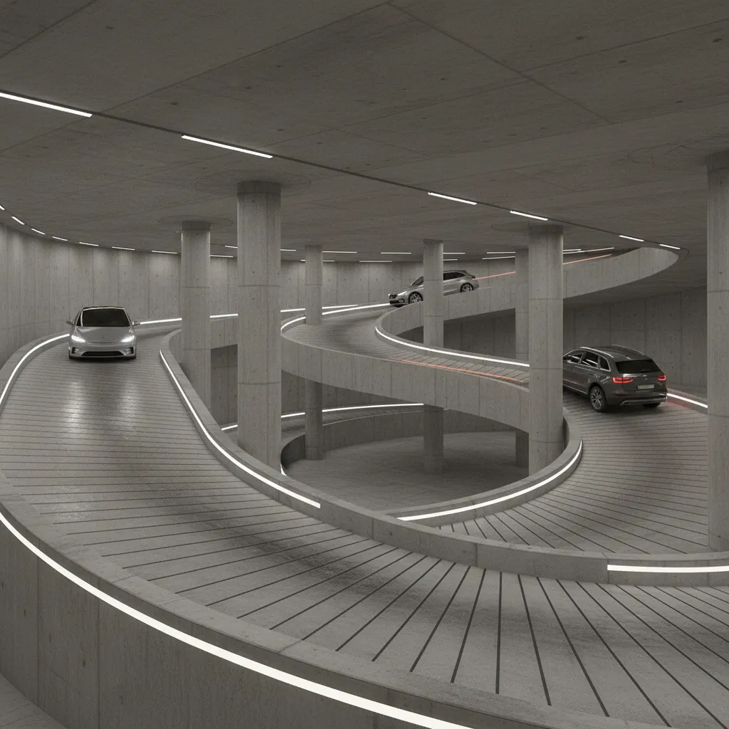 Straight vs Curved Basement Parking Ramps: Design Tradeoffs and Space Efficiency
