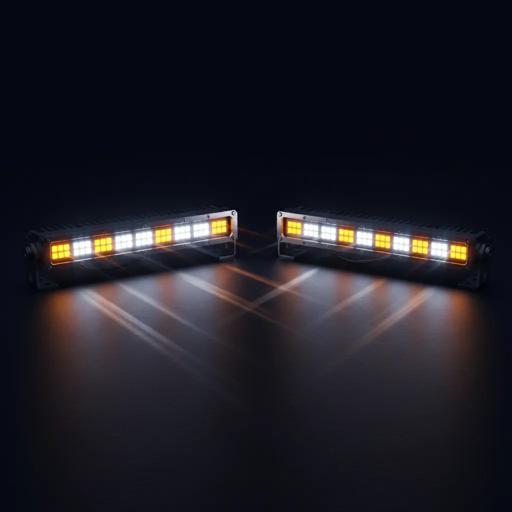 comparison of fast and moderate truck strobe light patterns