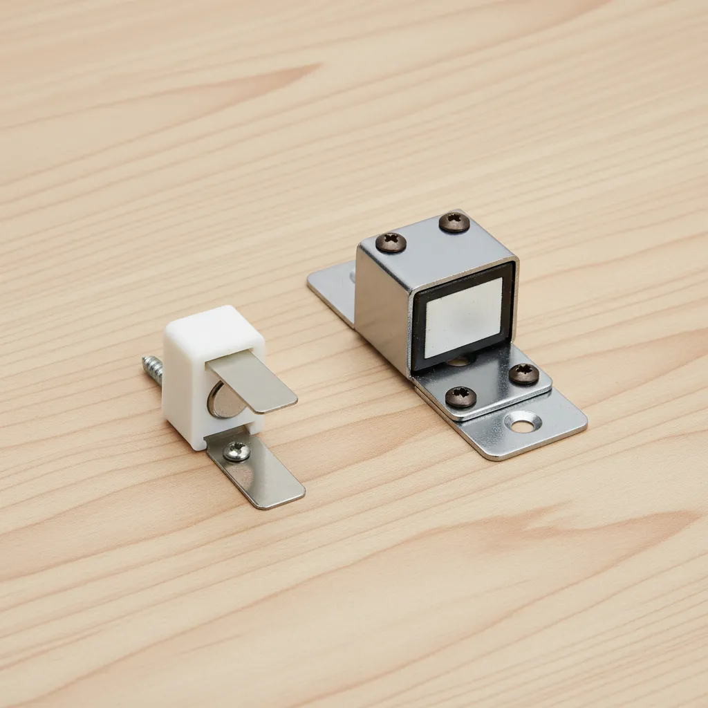 Comparison of standard and heavy duty magnetic cabinet catches