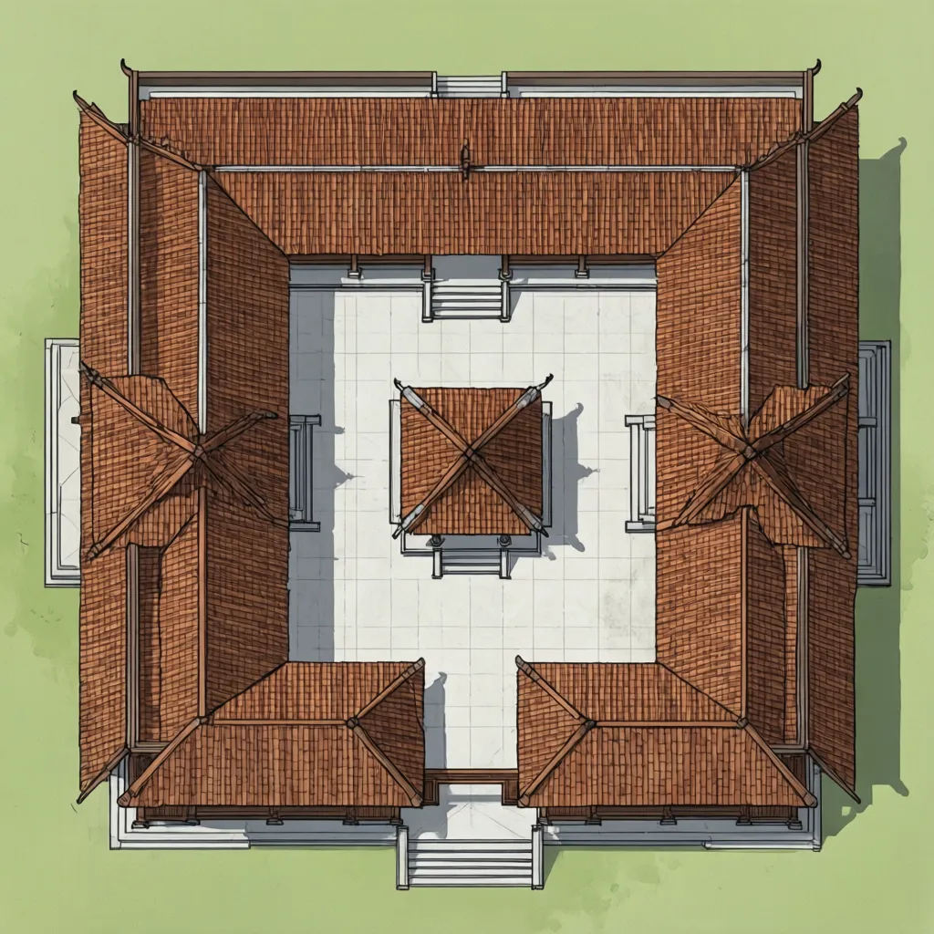 Diagram struktur ruang rumah Joglo dari pendopo ke dalem