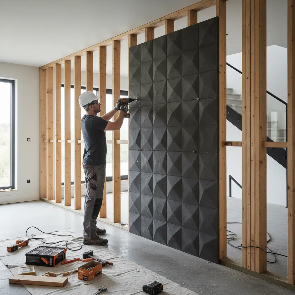 Heavy decorative wall panel mounted securely into wall studs