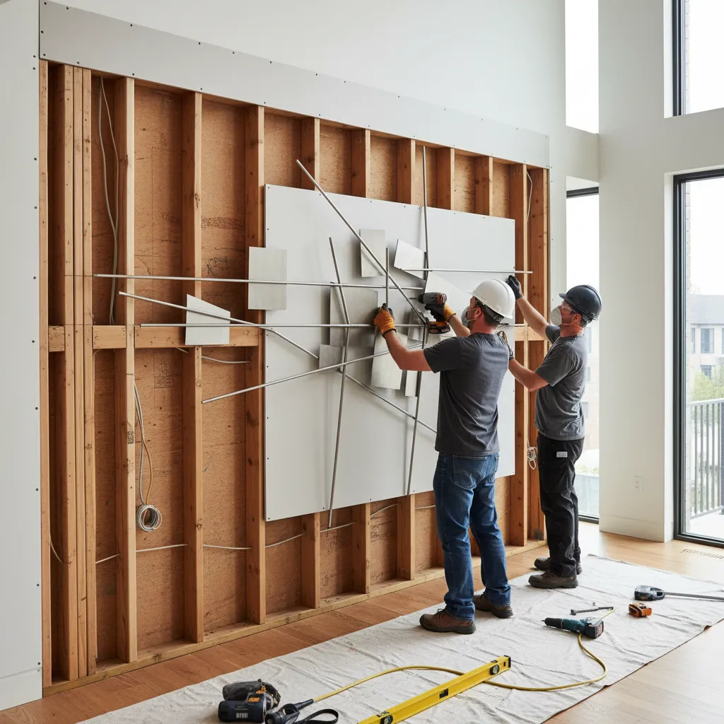 Installing large wall decor using screws into wall studs