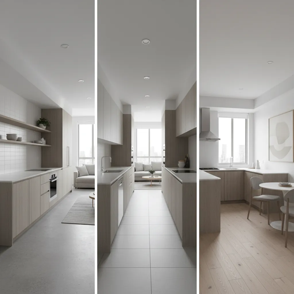 Best Kitchen Layouts for Studio Apartments: Galley vs L-Shaped vs Single Wall: A practical comparison of the three most efficient studio apartment kitchen layouts based on real small-space design experience.