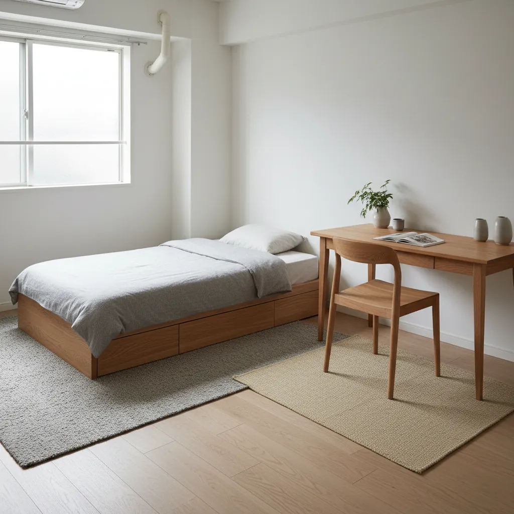 色とテクスチャで“見えない”パーテーションを作る日式風格のまとめ方