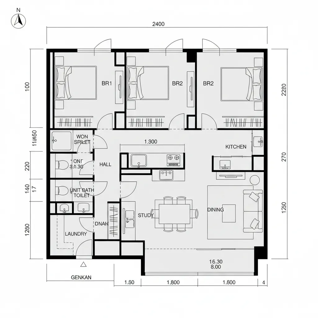 書斎核＋分節型LDK