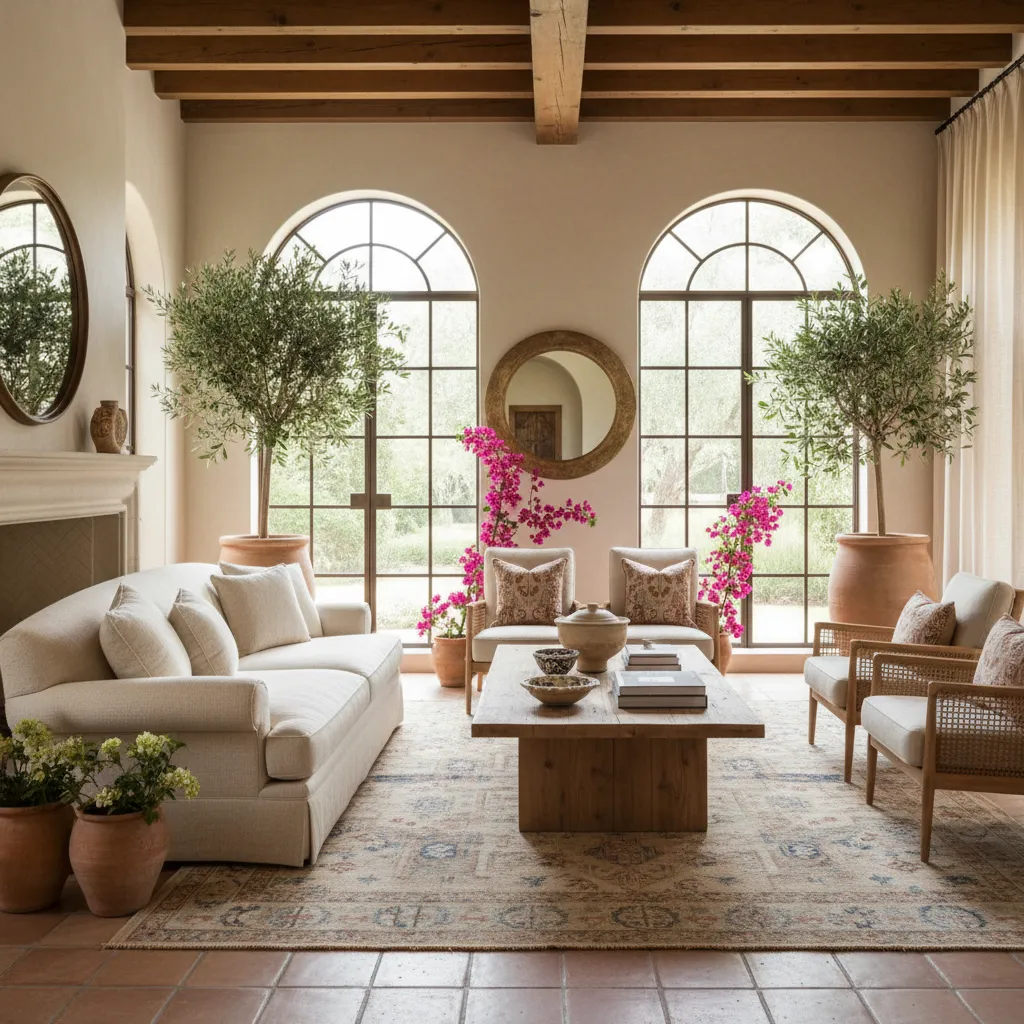 Salón moderno completamente decorado