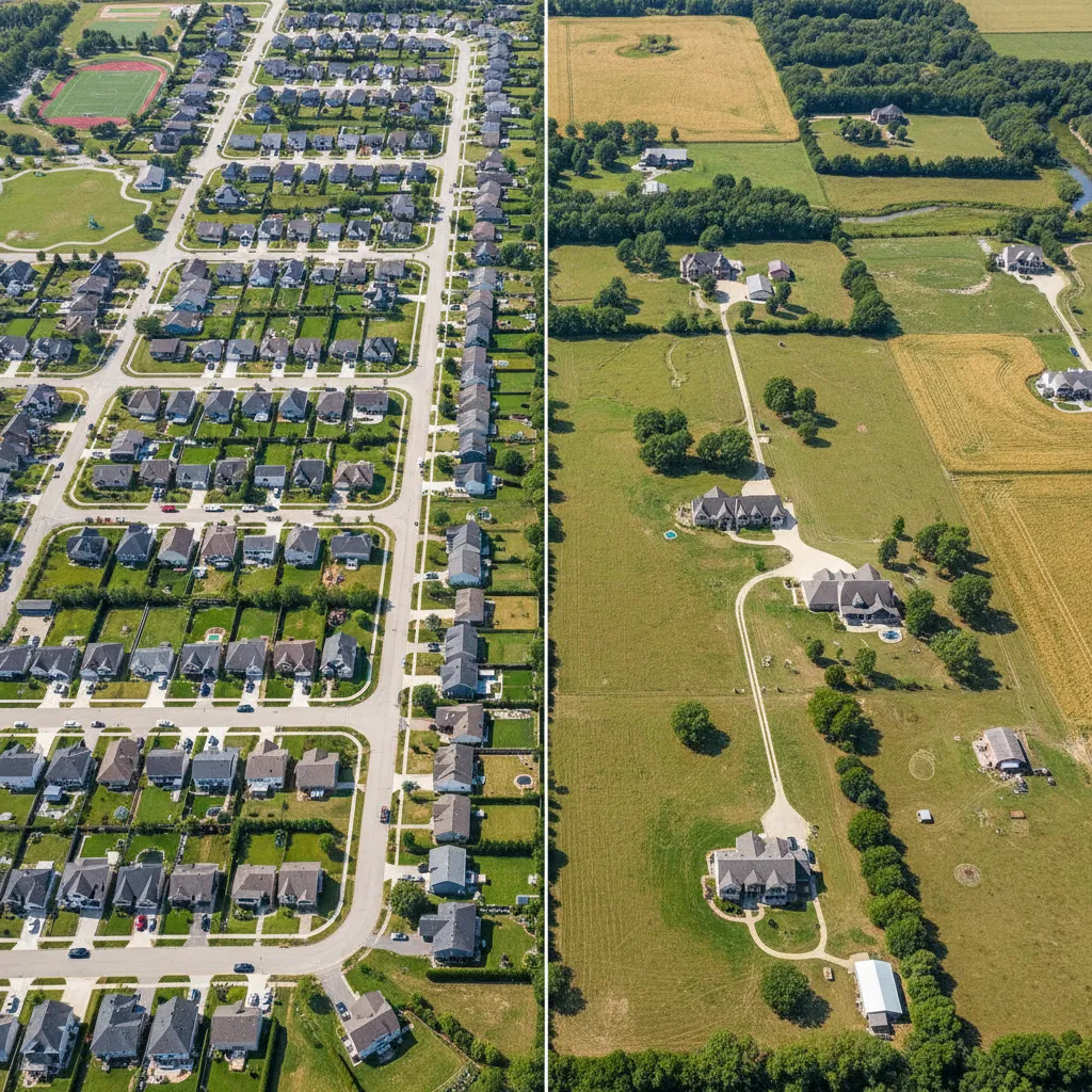 Typical Lot Size Ranges in Suburban and Rural Areas