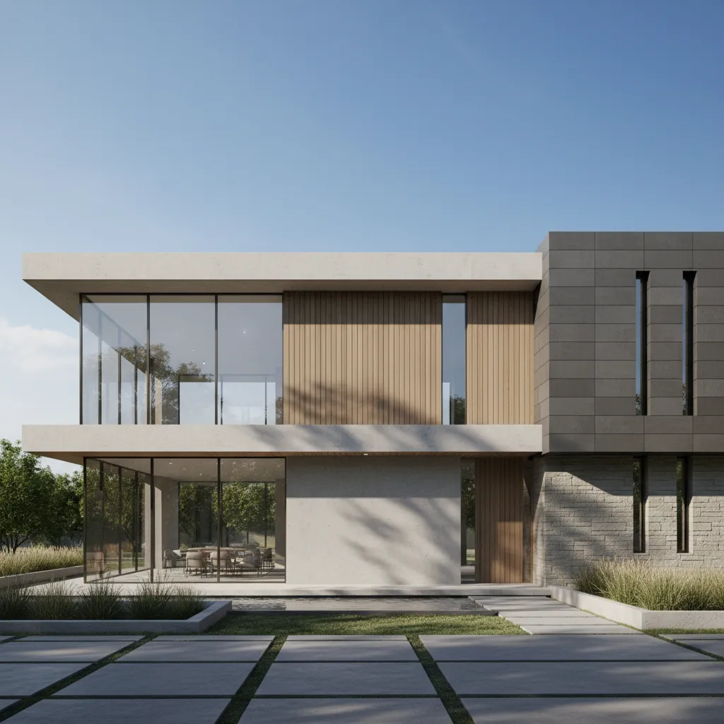 House elevation designed with windows positioned for optimal sun orientation