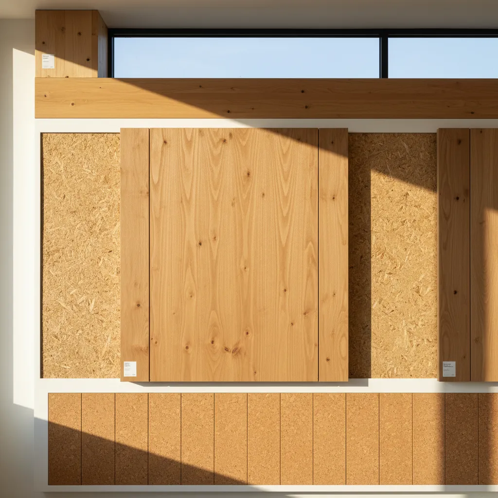 Sustainable lightweight building materials including engineered timber panels