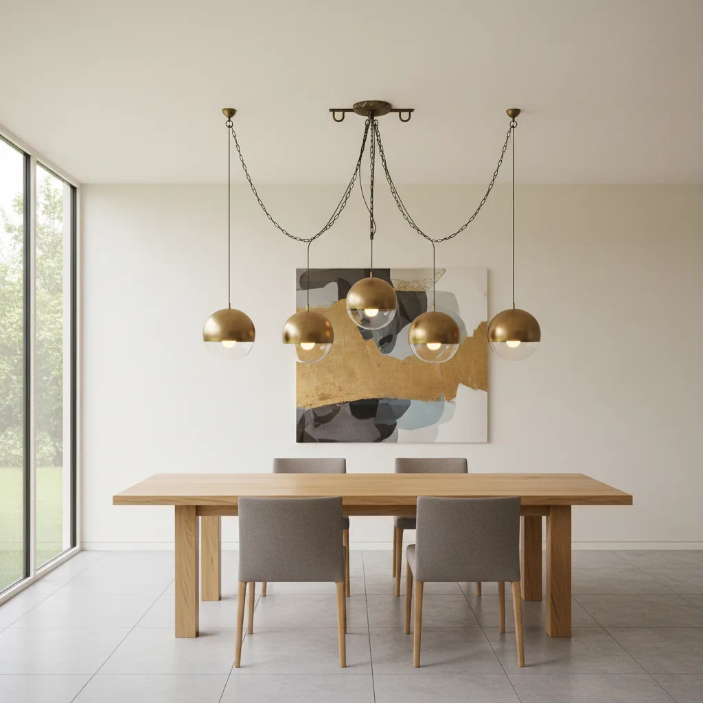 Pendant light repositioned using decorative ceiling swag hook